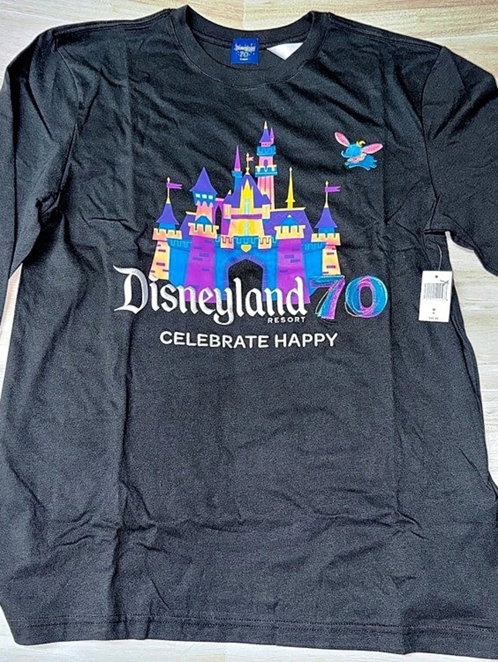 Disneyland 70 Graphic Long Sleeve Tee Black Large NWT